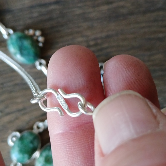 New Solar Quartz Agate 925 Silver Necklace. - Picture 10 of 12